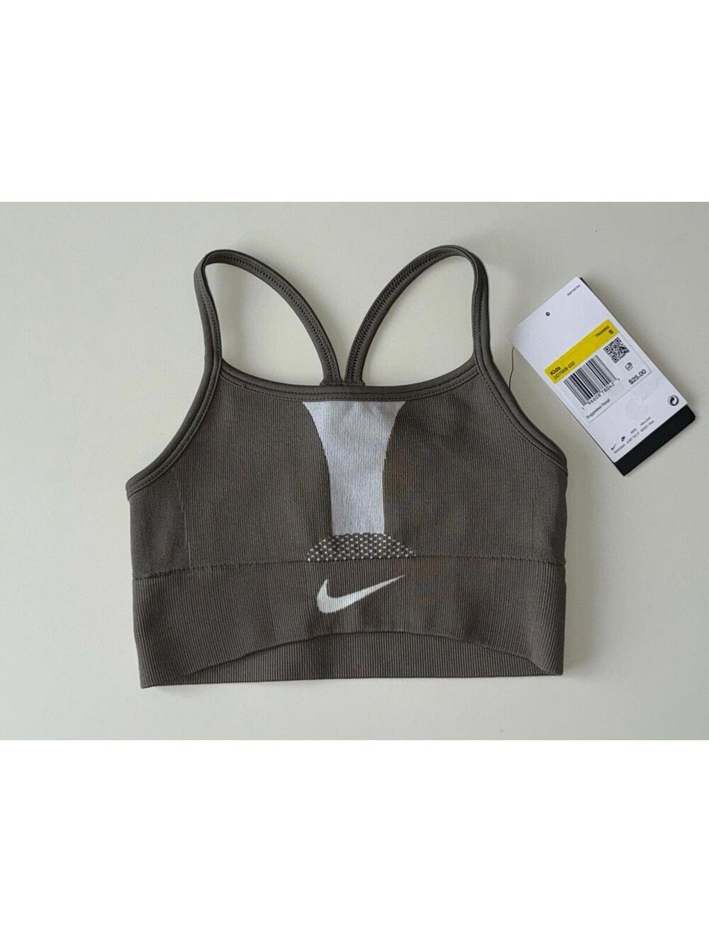 NWT Nike Kids  DD7958-222 Girls Sports Bra Bralette Size S Green